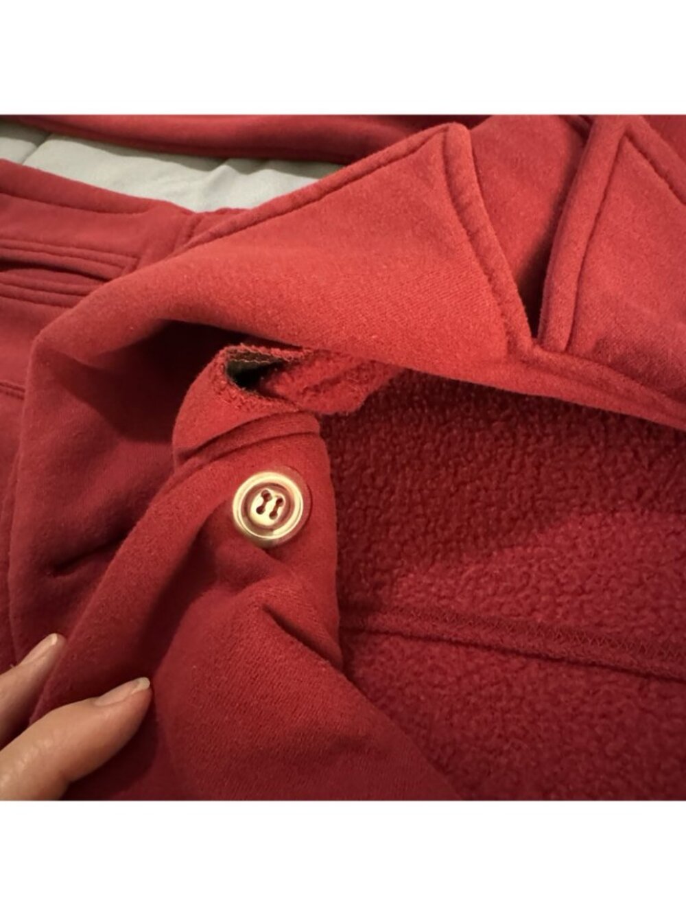 Roxy Fleece Jacket Women's M Button Up Double-Breasted Red Vintage Y2K Cozycore - Picture 12 of 16